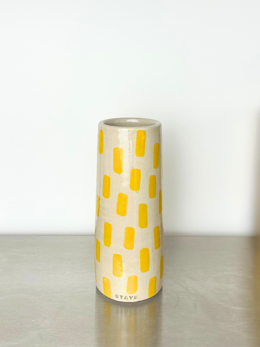 Yellow Checks Vase